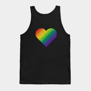 Tiled Rainbow Gay Pride Heart Tank Top